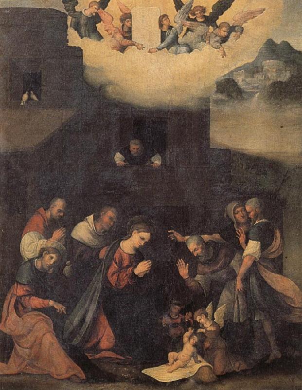 MAZZOLINO, Ludovico The Adoration of the Shepherds France oil painting art